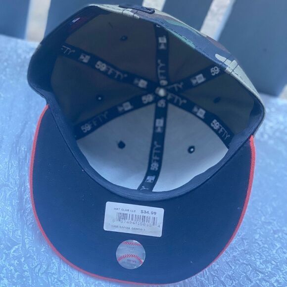 San Francisco Giants Cap SnapBack Hat New Era 59Fifty Orange Brim & Camo Color - Picture 3 of 8